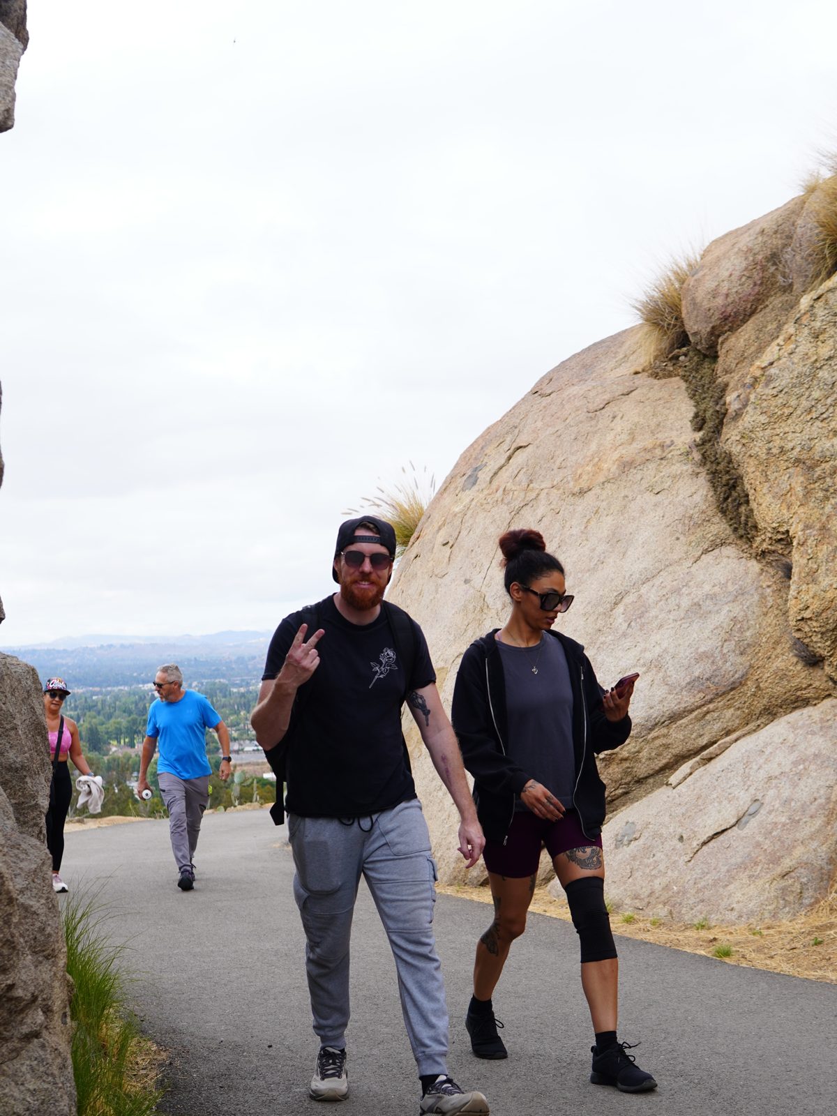 Elevate community hiking together on a morning trail